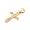 Brass Micro Pave Cubic Zirconia Pendants KK-C162-104G-2