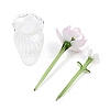 Handmade Lampwork Birthday Flower & Vase Set for Tabletop Display LAMP-D007-003G-2