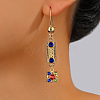 Fashionable Classic Brass Flower Dangle Earrings for Women DY2162-1-1