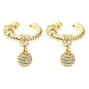 Rack Plating Brass Micro Pave Cubic Zirconia Cuff Earring EJEW-C086-14G-1