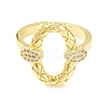 Clear Cubic Zirconia Oval Open Cuff Ring for Women ZIRC-P096-23G-2