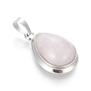 Natural Rose Quartz Pendants G-L512-C22-2