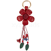 Leather and Alloy Keychain HJEW-WH20022-04B-11-6