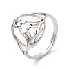 Non-Tarnish 304 Stainless Steel Holllow Human Adjustable Ring for Women RJEW-M149-16P-3