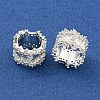 Rack Plating Brass Micro Pave Clear Cubic Zirconia European Beads KK-L215-311S-2