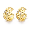 Rack Plating Brass Micro Pave Clear Cubic Zirconia Cuff Earrings EJEW-H147-10G-4