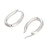 Rack Plating Oval Brass Hoop Earrings EJEW-N055-28P-RS-2