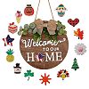 Natural MDF Board Door Hanging Decoration for Front Door Decoration HJEW-SZ0001-04-4