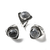 Natural Snowflake Obsidian Adjustable Rings G-P560-03AS-02-4