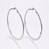 Tarnish Resistant 304 Stainless Steel Big Hoop Earrings EJEW-F105-17P-1