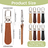 8Pcs 4 Colors PU Leather Zipper Pulls for Handbags Luggage and Jacket FIND-CL0002-10-2