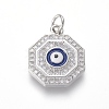 Brass Micro Pave Cubic Zirconia Pendants ZIRC-I032-49P-1