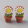 Sunflower Flowerpot Food Grade Eco-Friendly Silicone Beads SIL-TAC0002-20E-1