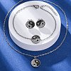 Yin-yang 304 Stainless Steel Rhinestone Pendant Necklaces & Bracelets & Stud Earrings Sets for Women SJEW-C004-17P-2