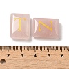 26Pcs Natural Rose Quartz Healing Rectangle with Letter A~Z Display Decorations G-K335-07B-3