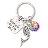 7Pcs 7 Colors Mermaid Alloy Keychain KEYC-JKC00940-4