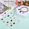 60Pcs 6 Colors Alloy Enamel Pendants ENAM-SZ0004-05-7