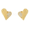 Brass Pave Clear Cubic Zirconia Stud Earrings EJEW-M088-01G-1