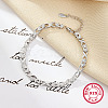 Rhodium Plated Platinum Plated 925 Sterling Silver Infinity Link Chain Bracelets RL9697-3