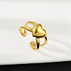304 Stainless Steel Adjustable Open Cuff Rings for Women RJEW-U063-01A-G-3