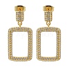 Brass Pave Clear Cubic Zirconia Stud Earrings EJEW-M088-07G-1