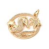 Brass Micro Pave Clear Cubic Zirconia Pendants CU-CBA6344-01G-2