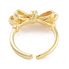 Bowknot Rack Plating Brass Open Cuff Rings RJEW-Z059-27G-3