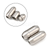 Tarnish Resistant 304 Stainless Steel Matte Surface Magnetic Clasps with Glue-in Ends STAS-O042-A-24-1