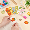60Pcs 6 Colors Crochet Flower Appliques DIY-FG0004-49-3