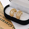 Rack Plating C-shaped Brass Micro Pave Clear Cubic Zirconia Stud Earrings for Women EJEW-C125-25G-1