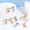 8Pcs 4 Styles 304 Stainless Steel Open Cuff Finger Rings RJEW-UN00006-2