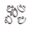 Gunmetal Plated Alloy Letter Pendants PALLOY-J718-01B-U-2