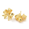 Rack Plating Brass Cubic Zirconia Stud Earrings EJEW-M247-25G-2