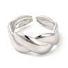 Non-Tarnish 304 Stainless Steel Twist Rope Shape Open Cuff Ring for Women X-RJEW-E063-06P-2