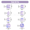 40Pcs 8 Styles K9 Glass Rhinestone Cabochons MRMJ-DC0001-02-2