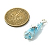 2Pcs Electroplated Natural Quartz Crystal Dyed Copper Wire Wrapped Pendants PALLOY-JF03166-02-2