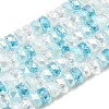 Ombre Effect Electroplate Glass Beads EGLA-F168-01-1