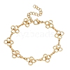 304 Stainless Steel Flower Link Chain Bracelets SA-CBA2696-21G-4
