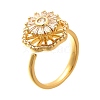 Flower Rotatable Finger Ring for Women RJEW-U035-01G-05-4