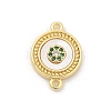 Brass Micro Pave Clear Cubic Zirconia Connector Charms KK-M303-04G-06-1