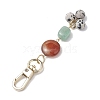 Natural Red Agate & Dalmatian Jasper & Green Aventurine Beaded Pendant Decorations HJEW-JM02407-02-4