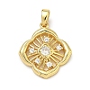 Brass Micro Pave Clear Cubic Zirconia Pendants KK-B171-03G-02-1