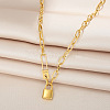 Love Lock Titanium Steel Pendant Paperclip Chain Necklaces for Women FS-WGF94E3-01-4