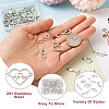 36Pcs 9 Styles 201 Stainless Steel Connector Charms STAS-PJ0001-32-5