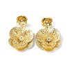 Flower Brass Stud Earrings EJEW-K257-07G-2