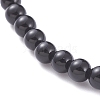 Unisex Natural Black Agate(Dyed) Stretch Bracelets BJEW-JB04847-02-5