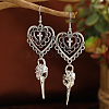 Gothic Heart Cross Skull Dangle Earrings MU2245-1