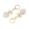 Natural Mixed Gemstone Heart & Bowknot Drop Earrings EJEW-JE05388-3