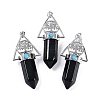 Natural Obsidian Faceted Pointed Bullet Big Pendants G-H076-02P-010-1