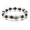 Brass Micro Pave Cubic Zirconia Beads Stretch Bracelets for Women Men BJEW-H201-01D-BP-4